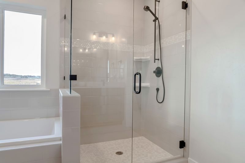 Elegant walk-in shower with glass enclosure